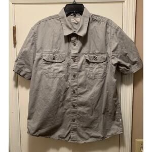 Magellan Fishing Shirt Mens Medium Short Sleeve Button Up Gray Relaxed Fit